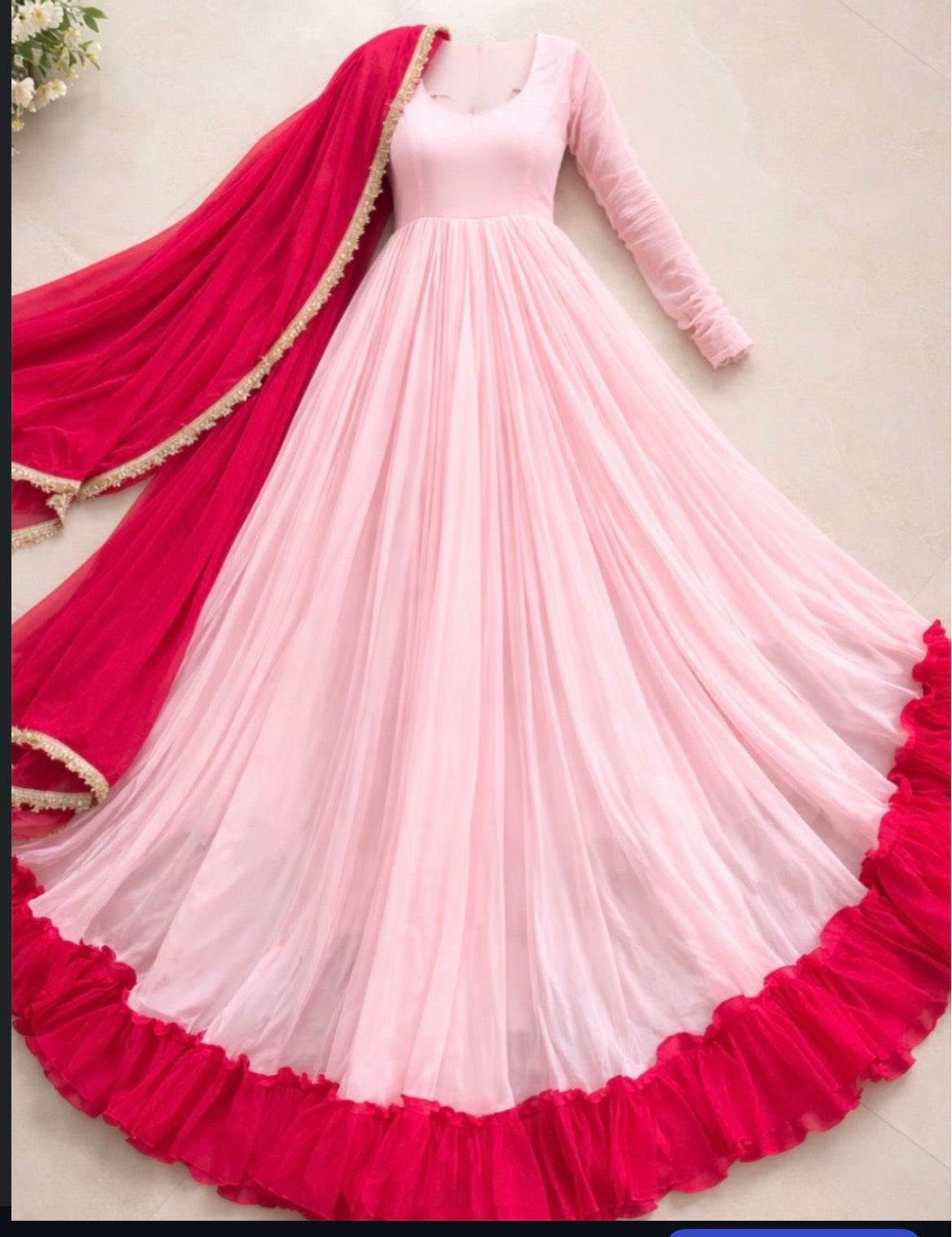 Ruffle Anarkali suit