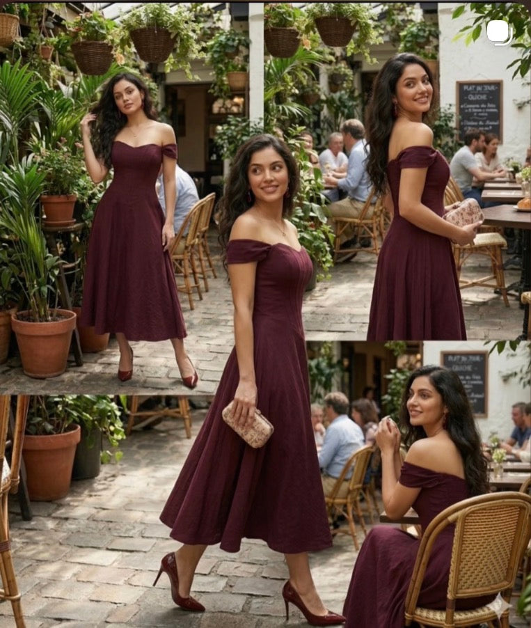 The Midnight Merlot Corset Midi